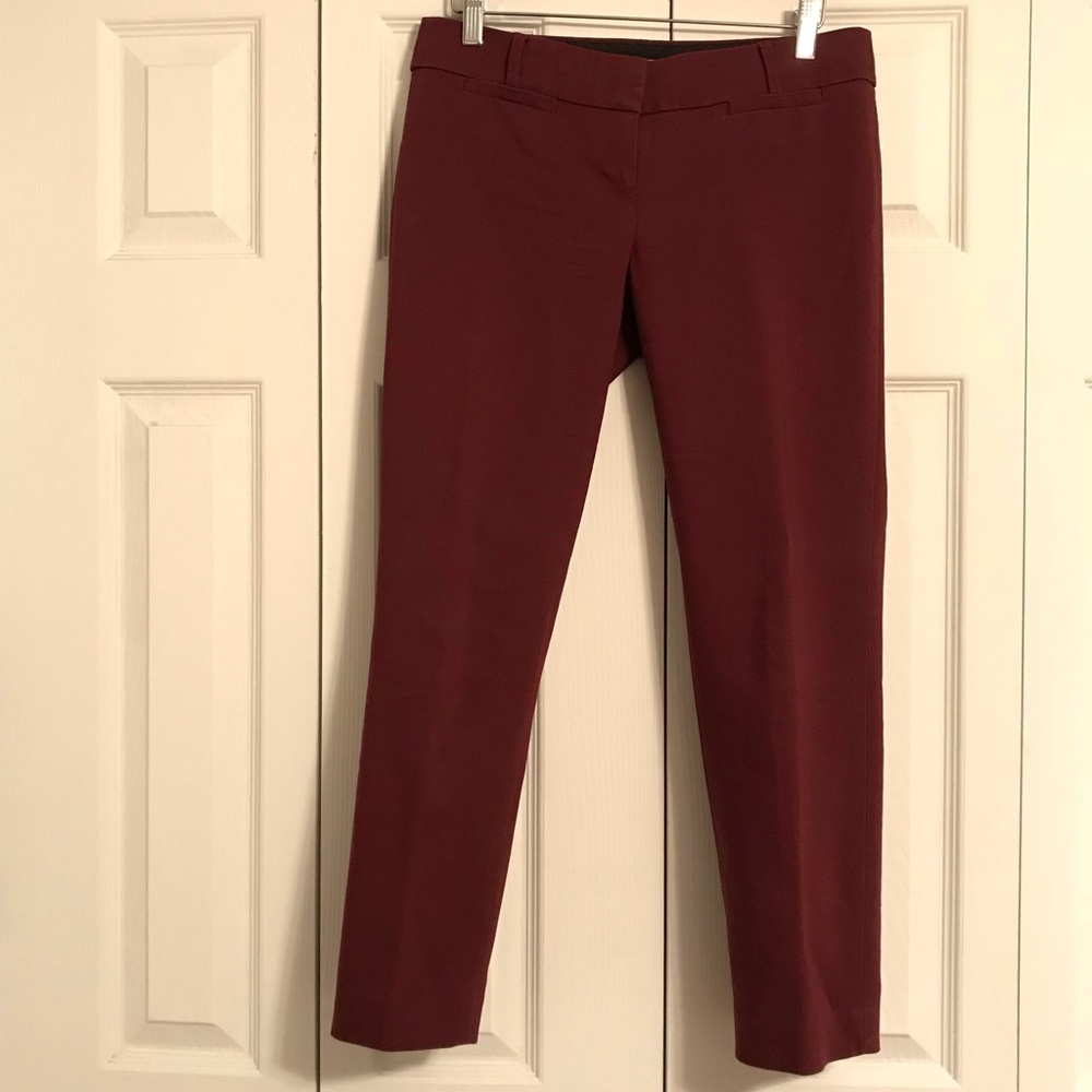 LOFT Zoe Ankle Pant Maroon 0 - Picture 1 of 3